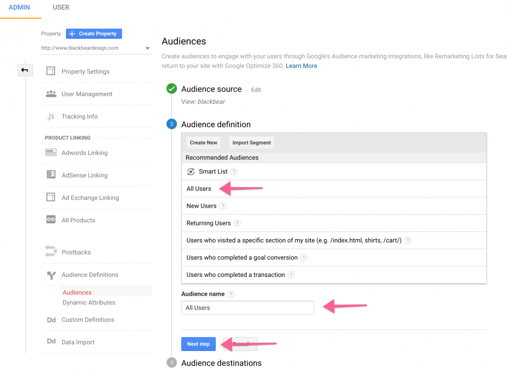 google analytics all users audience